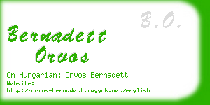 bernadett orvos business card